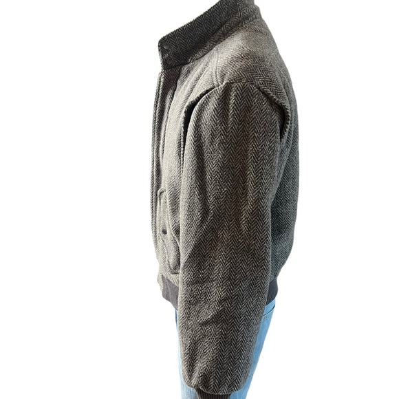 VTG Members Only Jacket Mens Large 40 Black Bomber Coat Full Zip Adult 90s Wool - Picture 2 of 15